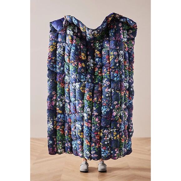 Anthropologie Other - Anthropologie Polaire Throw Blanket Blue Floral NEW